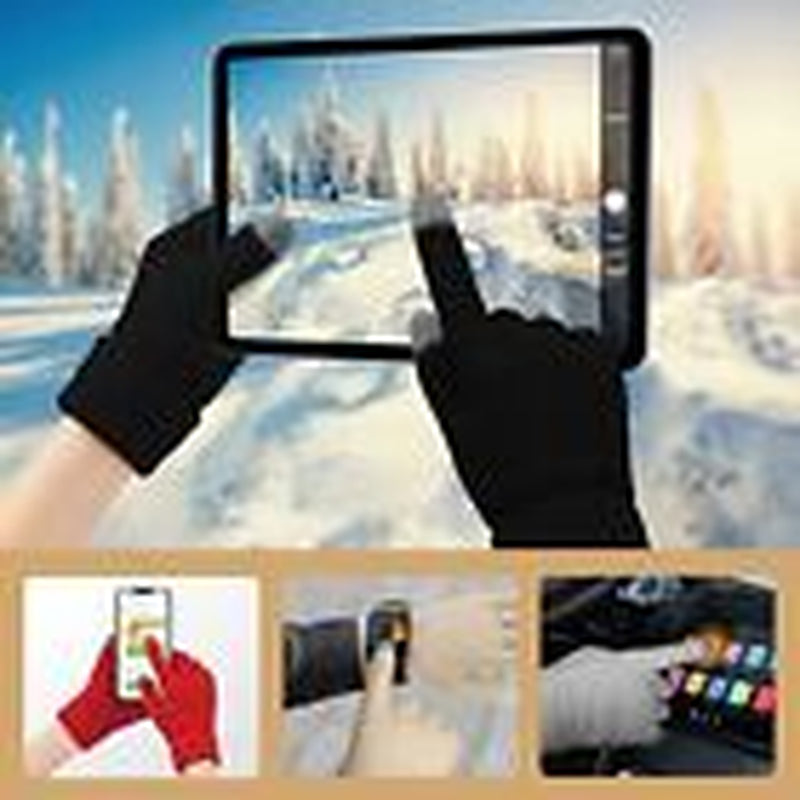 4 Pairs Womens Gloves for Cold Weather, Christmas Gifts Black, Red, Grey,Beige