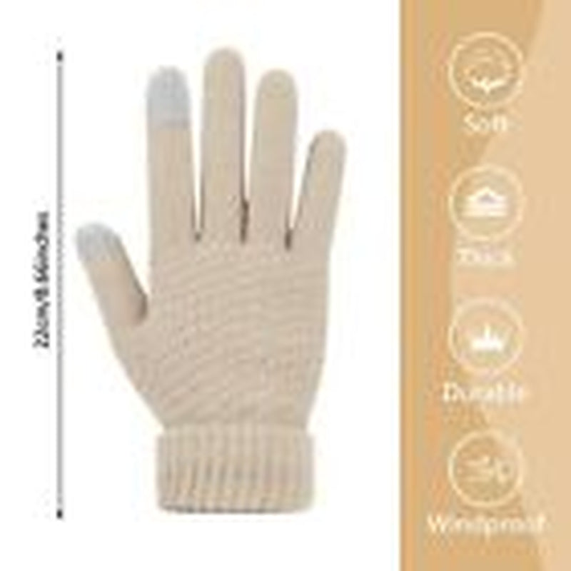 4 Pairs Womens Gloves for Cold Weather, Christmas Gifts Black, Red, Grey,Beige